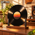 Minimalist Wood-Base Vinyl Record Display Stand — view 1