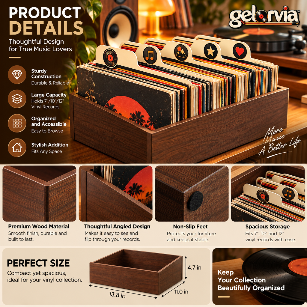 Retro Tabbed Vinyl Record Divider Set — view 2