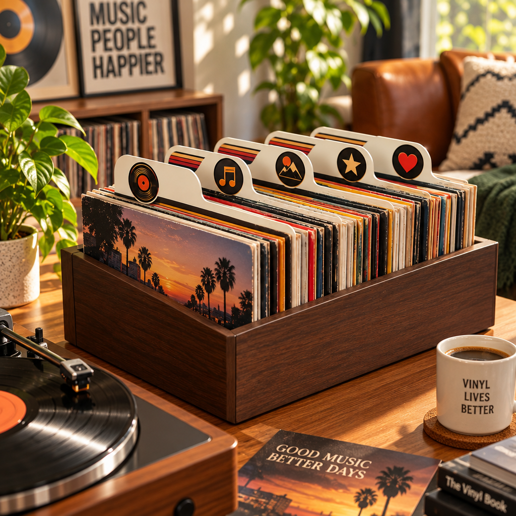 Retro Tabbed Vinyl Record Divider Set — view 5
