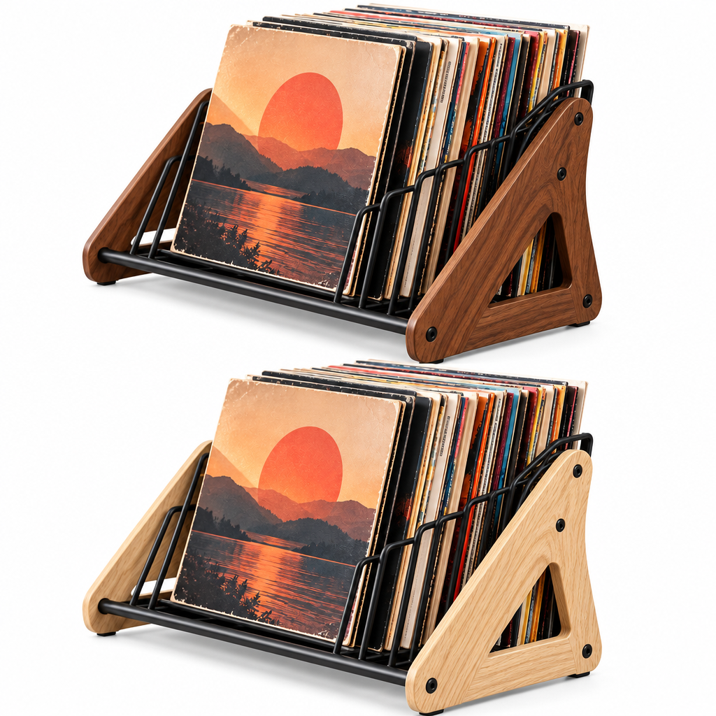 Mid-Century Vinyl Record Flip-Through Rack — view 4