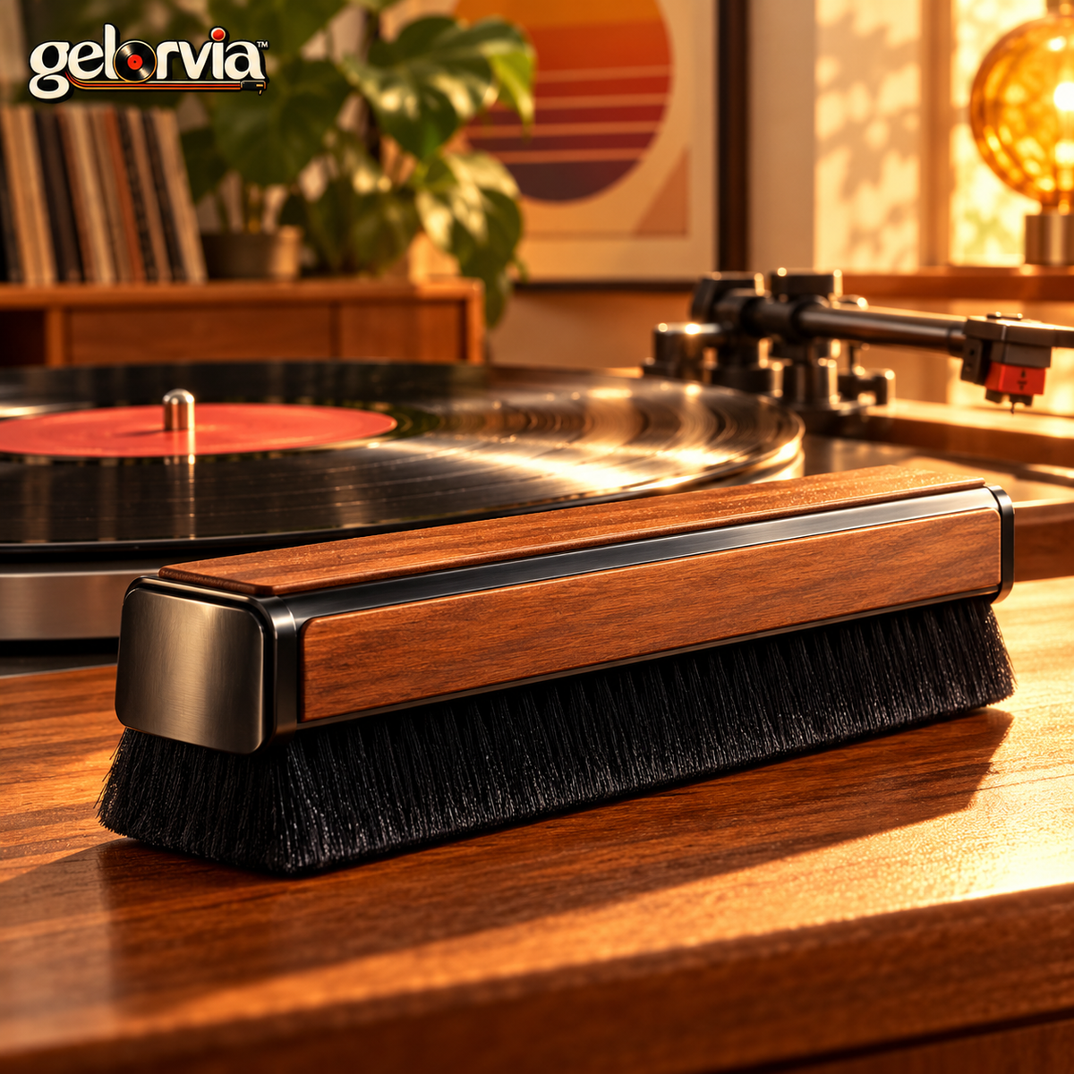 Wood-Handle Vinyl Record Dusting Brush — view 1