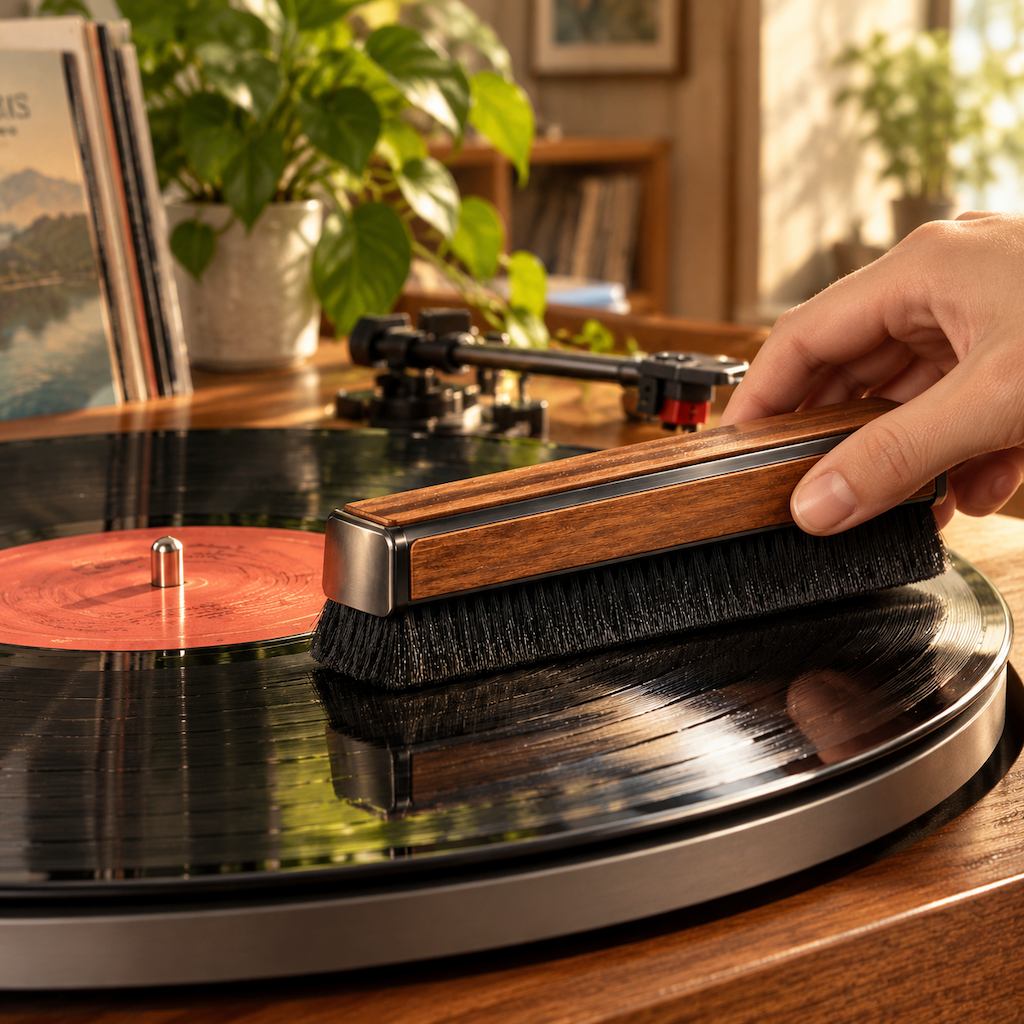 Wood-Handle Vinyl Record Dusting Brush — view 2