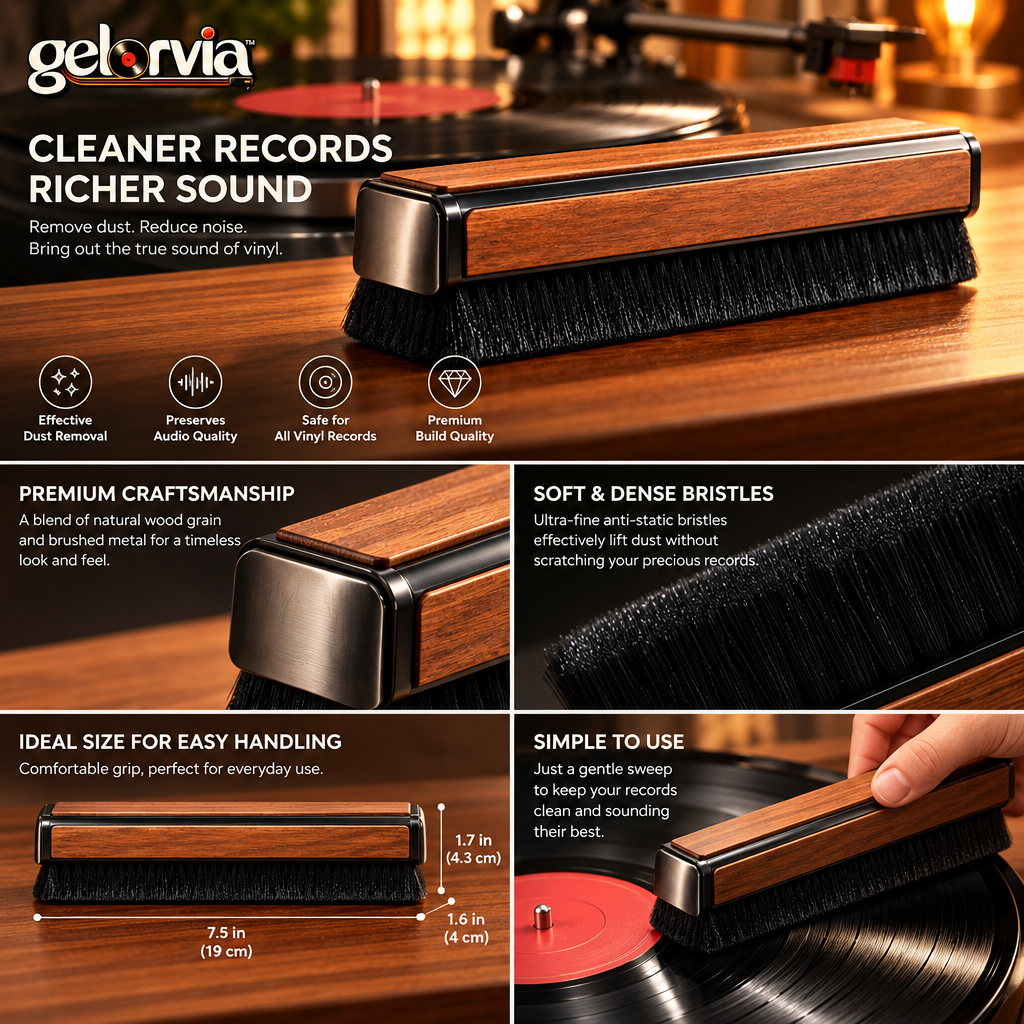Wood-Handle Vinyl Record Dusting Brush — view 3