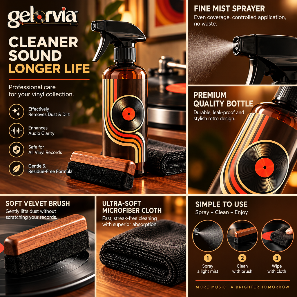 Retro Vinyl Record Cleaning Spray Set — view 5