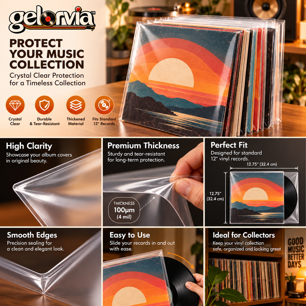 Clear Vinyl Album Jacket Protective Outer Sleeves — view 4