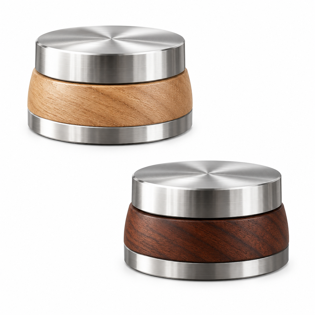 Retro Wood & Brass-Tone Record Stabilizer Weight — view 2