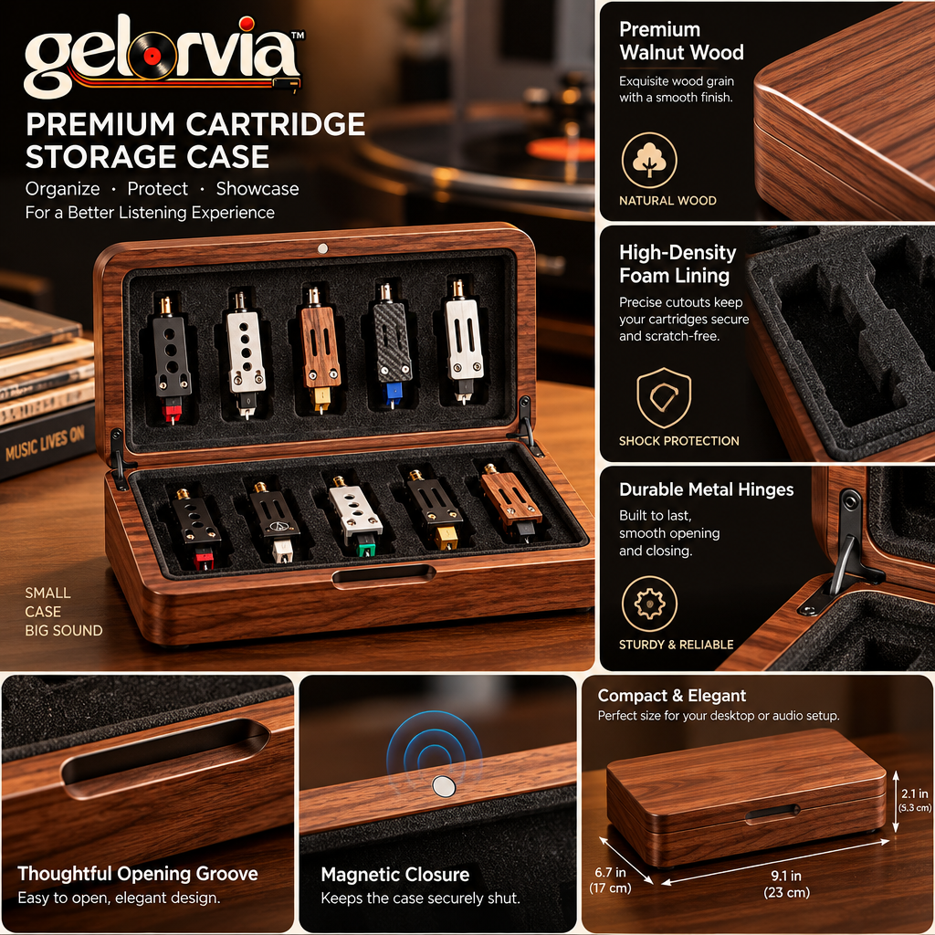 Vintage Wood-Look Headshell Display & Storage Case — view 5