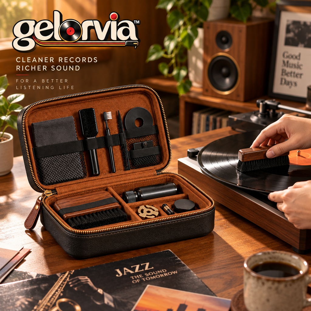 Vintage-Style Vinyl Care Accessory Organizer Case — view 4